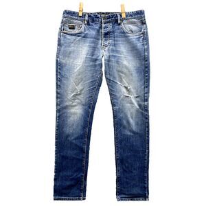 Diesel Selvedge Jean Men 34x31* Whisker Button Fly Taper Rocker Biker Streetwear